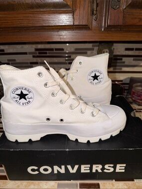Converse White High Top Lug Sole Sneakers
